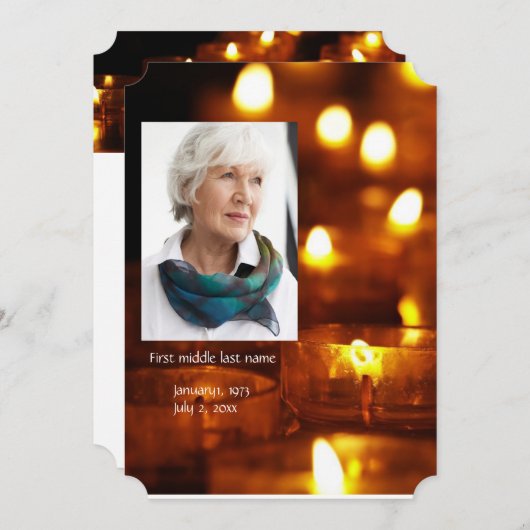 メモリアル招待状キャンドル灯 招待状 (正面/裏面)