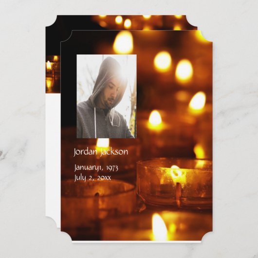 メモリアル招待状キャンドル灯 招待状 (正面/裏面)