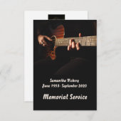 メモリアル招待状ギタープレイヤーミュージシャン 招待状 (正面/裏面)