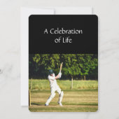 メモリアル招待状クリケットプレイヤーゲーム 招待状 (裏面)