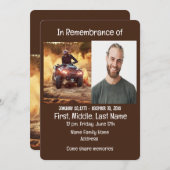 メモリアル招待状クワッドダートモーターバイク 招待状 (正面/裏面)