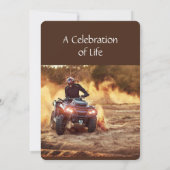 メモリアル招待状クワッドダートモーターバイク 招待状 (裏面)