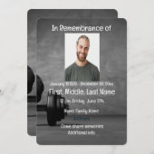 メモリアル招待状ジムフィットネストレーナーウェイト 招待状 (正面/裏面)