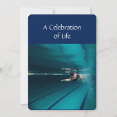 メモリアル招待状スイミング泳ぐ人 招待状 (裏面)