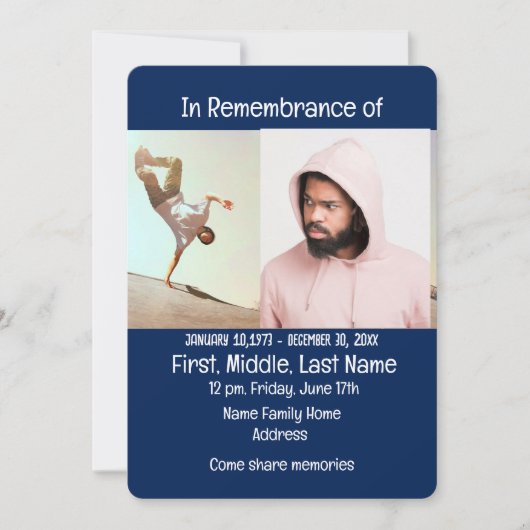メモリアル招待状スケートボード、スケートボード 招待状 (正面)