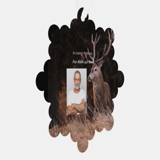 メモリアル招待状スタグディアアウトドアスマン オーナメントカード (右)