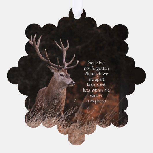 メモリアル招待状スタグディアアウトドアスマン オーナメントカード (裏面)