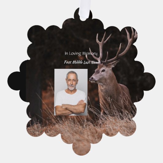 メモリアル招待状スタグディアアウトドアスマン オーナメントカード (正面)