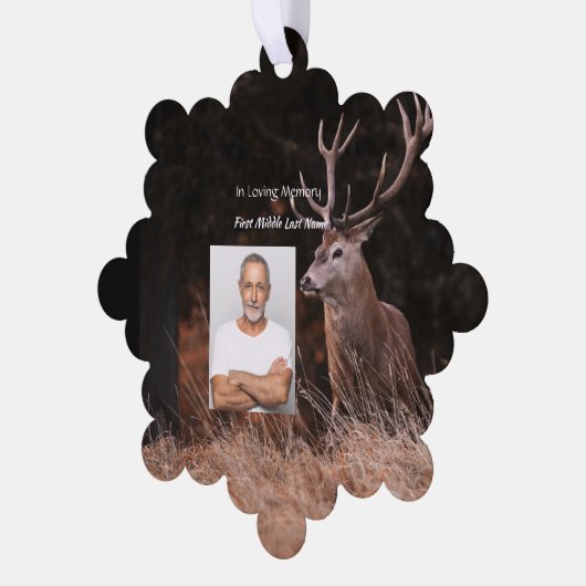 メモリアル招待状スタグディアアウトドアスマン オーナメントカード (左)