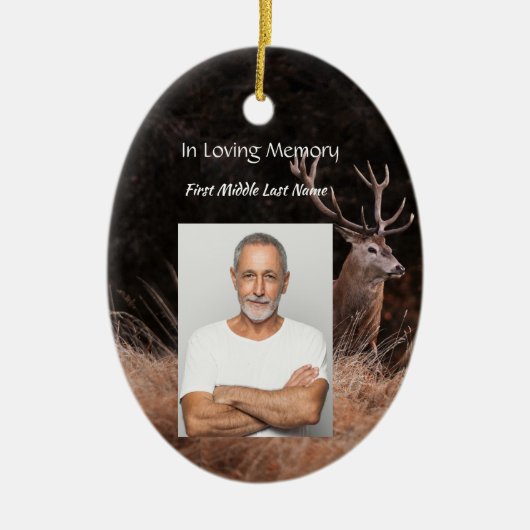 メモリアル招待状スタグディアアウトドアスマン セラミックオーナメント (正面)