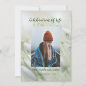 メモリアル招待状スノードロップガーデンフラワー 招待状 (正面)