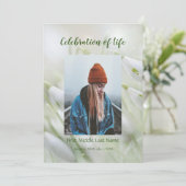 メモリアル招待状スノードロップガーデンフラワー 招待状 (スタンド正面)