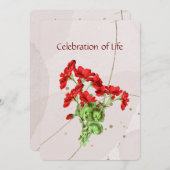 メモリアル招待状ゼラニウムフラワーアート 招待状 (正面/裏面)