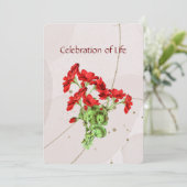 メモリアル招待状ゼラニウムフラワーアート 招待状 (スタンド正面)