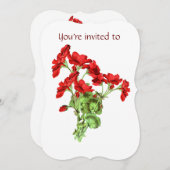 メモリアル招待状ゼラニウムフラワーアート 招待状 (正面/裏面)