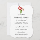 メモリアル招待状ゼラニウムフラワーアート 招待状 (裏面)