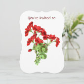 メモリアル招待状ゼラニウムフラワーアート 招待状 (スタンド正面)