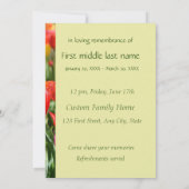 メモリアル招待状チューリップガーデンフラワー 招待状 (裏面)