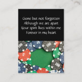 メモリアル招待状トランプのポーカーカードゲーム 名刺 (裏面)