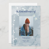 メモリアル招待状トンボ白い花 招待状 (正面/裏面)