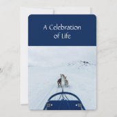 メモリアル招待状ドッグチームスレートウィンタースポーツ 招待状 (裏面)