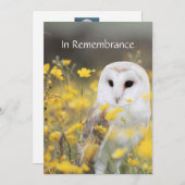 メモリアル招待状バーンドルフクロウバードフラワー 招待状 (正面/裏面)