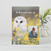 メモリアル招待状バーンドルフクロウ花 招待状 (スタンド正面)