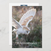 メモリアル招待状バーンフクロウ鳥フライト 招待状 (正面/裏面)