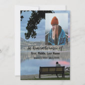 メモリアル招待状パークベンチレイクマウンテンズ 招待状 (正面)