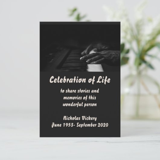 メモリアル招待状ピアノプレイヤーミュージシャン 招待状 (スタンド正面)