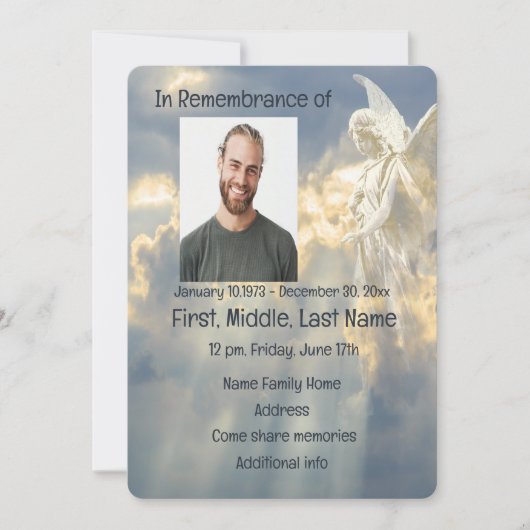 メモリアル招待状ブライトエンジェルインスカイ 招待状 (正面)