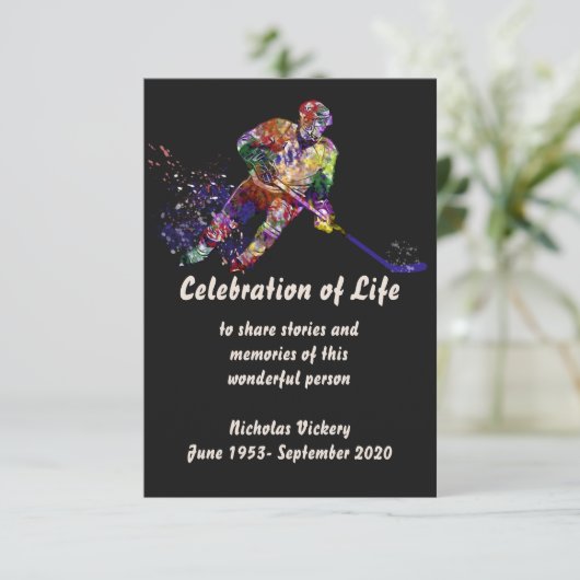 メモリアル招待状ホッケープレイヤーミュージシャン 招待状 (スタンド正面)