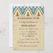 メモリアル招待状ボホトライバル先住民デザイン 招待状 (裏面)