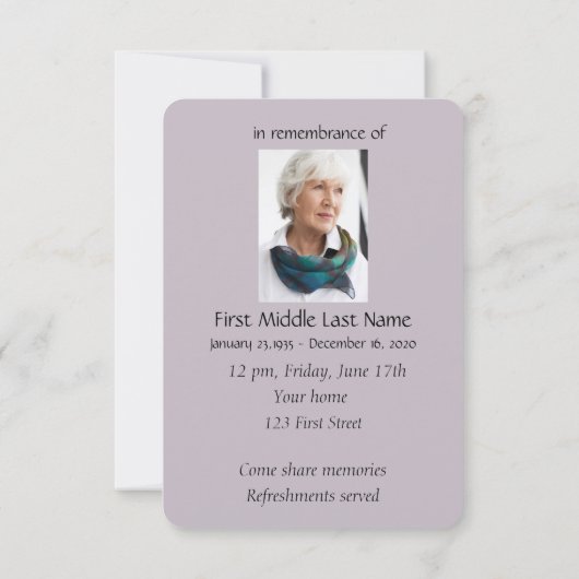 メモリアル招待状ヴァージンメアリカスタマイズーへ 招待状 (裏面)