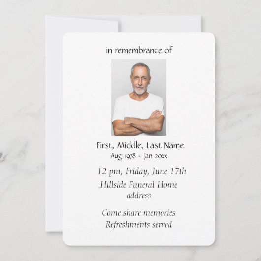 メモリアル招待状ヴィンテージカリフォルニアウイル 招待状 (裏面)