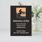 メモリアル招待状人二輪車バイクもしくは自転車に乗る人 招待状 (スタンド正面)