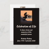 メモリアル招待状人二輪車バイクもしくは自転車に乗る人 招待状 (正面/裏面)