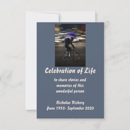 メモリアル招待状人物サイクリングサイクリング 招待状 (正面)