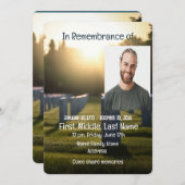 メモリアル招待状墓石墓場 招待状 (正面/裏面)