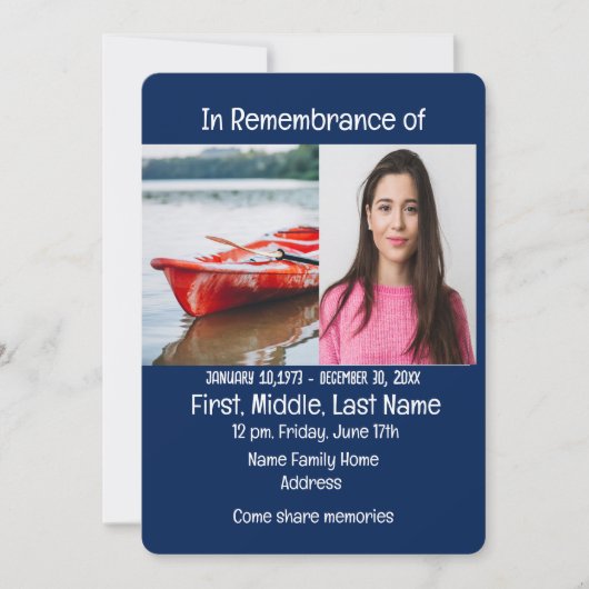 メモリアル招待状姿スケートで滑るスケーター 招待状 (正面)