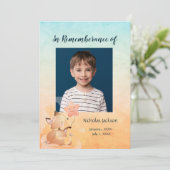 メモリアル招待状子供可愛いキツネアート 招待状 (スタンド正面)