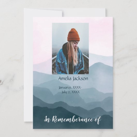 メモリアル招待状山景色 招待状 (正面)