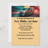 メモリアル招待状救急車付き添い人運転手 招待状 (裏面)