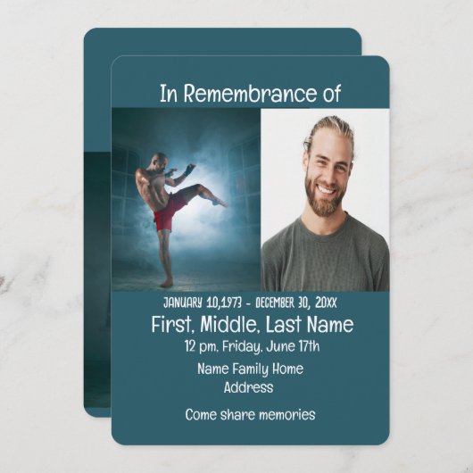 メモリアル招待状武術アーツ 招待状 (正面/裏面)