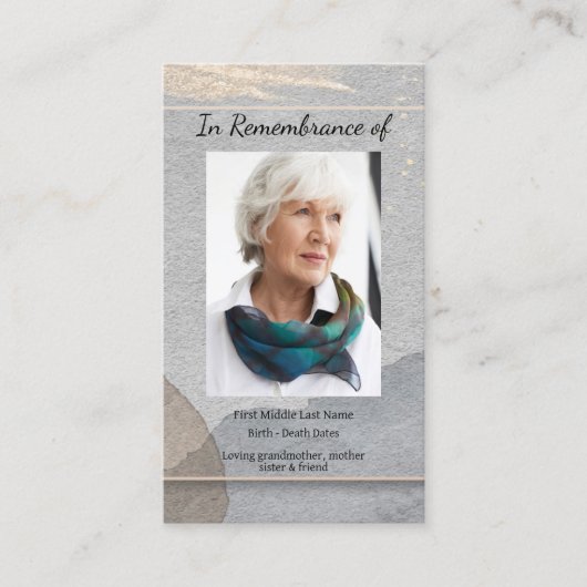 メモリアル招待状水彩シンプルクラシック 名刺 (正面)