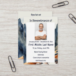 メモリアル招待状水彩歩くハイキング 名刺