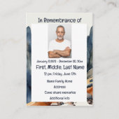 メモリアル招待状水彩歩くハイキング 名刺 (正面)