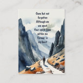 メモリアル招待状水彩歩くハイキング 名刺 (裏面)