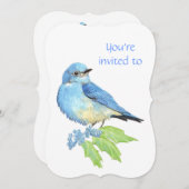 メモリアル招待状水彩青鳥 招待状 (正面/裏面)