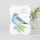 メモリアル招待状水彩青鳥 招待状 (スタンド正面)